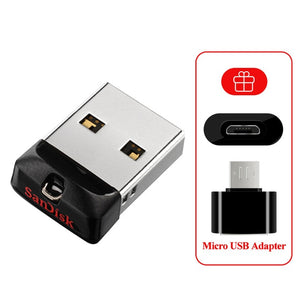100% Original SanDisk USB 2.0 CZ33 Mini Pen Drive 64GB 32GB 16GB USB Flash Drive Memory Stick U Disk USB Key Pendrive for PC